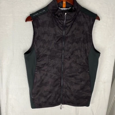 Nuevo con etiquetas Chaleco Peter Millar Crown Sport Hombres Talla S Fuse Elite Brushstroke Cremallera Completa $200 Foto 1 de 4