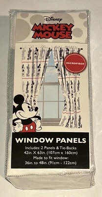 Paneles de ventana y corbatas de microfibra Disney Mickey Mouse nuevos Foto 1 de 4