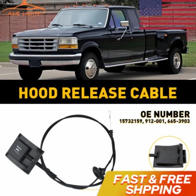 CABLE DE LIBERACIÓN DE PESTILLO APTO PARA FORD F150 F250 F350 BRONCO 1992-1997 CAPÓ F2TZ16916A Foto 1 de 4