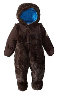 ROTHCHILD TEDDY PLUSH PRAM BUNTING SNOWSUIT COCOA BROWN 0-6 MONTHS NWT $60 - Picture 1 of 4