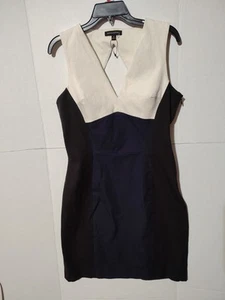 Banana Republic  Woman's Dress Sheath Colorblock Black/Cream/Dark Blue Size 14 - Picture 1 of 9