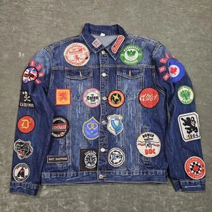 Dsquared2 Jacket Mens 3XL Blue Denim Trucker Patched Caten Twins Canada 1964 - Picture 1 of 11