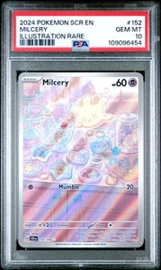 2024 Pokemon Scr En-Stellar Crown #152 Milcery Illustration Rare PSA 10 - Picture 1 of 2