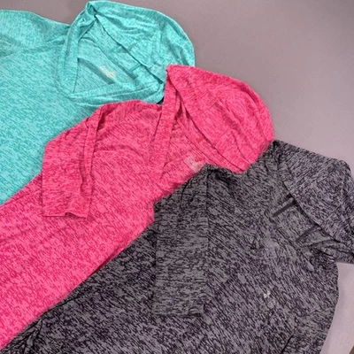 Under Armour Shirt Womens Medium Lot of 3 Teal Pink Gray Tunic Hooded 3/4 Sleeve - Image 1 of 4