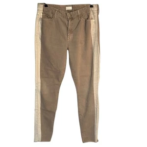 Mother Sz 32 The Looker Ankle Fray So Far Gone Khaki Stone Side Stripe Raw Hem - Picture 1 of 12