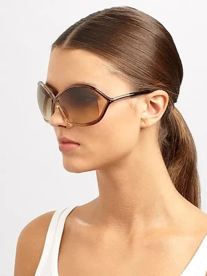 Tom Ford Women's Whitney 64mm Oversize Sunglasses TF9 74F Italy Golden Rose $450 - Image 1 of 4