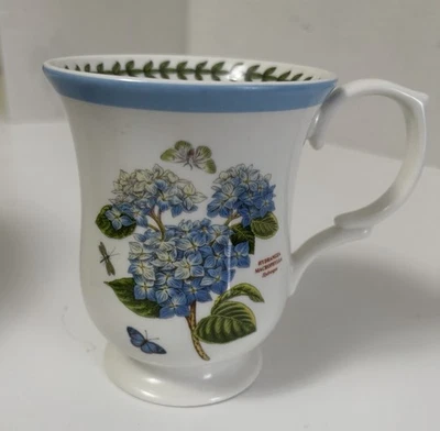 PORTMEIRION Botanic Garden Terrace Footed Coffee Cup /Mug Hydrangeas Butterflies - Изображение 1 из 4