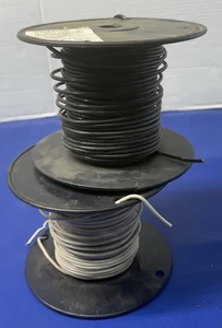 Filo da costruzione solido in rame calibro 12 AWG bianco e nero 600 V circa 200’ Ea - Foto 1 di 8