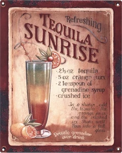 Cartel de chapa Moritz Tequila Sunrise receta 20 x 25 cm retro vintage Tin sign - Imagen 1 de 3