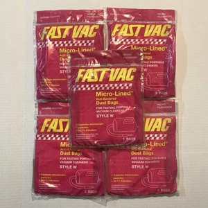 Lot 5 Vintage 1980s Fast Vac Portable Vacuum Cleaner Dust Bags Style W 15 Total - Picture 1 of 12