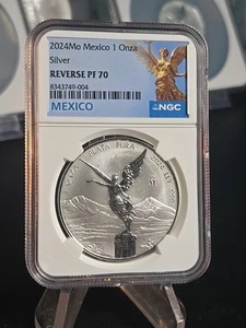 2024 Mexico Libertad Reverse Proof 1 oz .999 Silver Coin NGC PF70 - Picture 1 of 3
