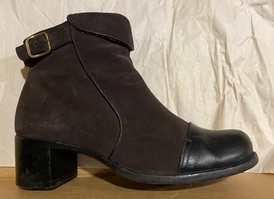 CHIE MIHARA VINTAGE ANKLE BOOTIES SUEDE IN BROWN LEATHER CAP TOE 38 8 SPAIN - Image 1 of 4