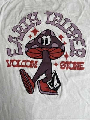 VOLCOM STONE EARTH TRIPPER 2Sided T Shirt Size Medium White - Image 1 of 4