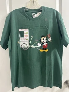 NWT Uniqlo Mickey Mouse in Vietnam - Food Cart Green T-Shirt Size M - Picture 1 of 8