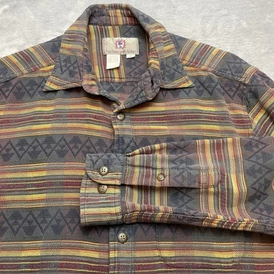 The Territory Ahead Shirt Mens M Stripe Cotton Twill Woven Aztec Southwestern - Image 1 of 4