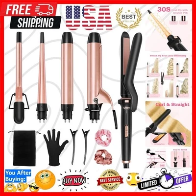 Versatile 5-in-1 Curling Iron: Fast Heat Up & Heat-Resistant Gloves Included - Image 1 of 4