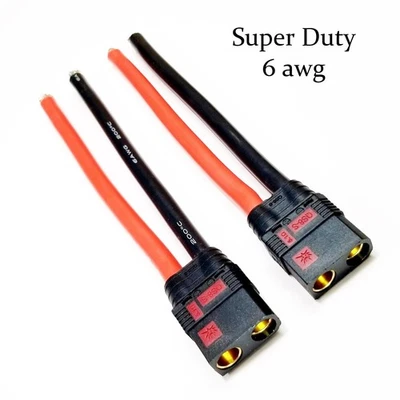 RCP-QS8 Leads with Tinned Ends Super Heavy Duty 6 awg Wire 2 Female Leads - Image 1 of 4