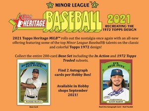 2021 HERITAGE MINOR LEAGUE INSERTS (ROOKIE RC's, PROSPECTS) ALL LISTED - UPICK!