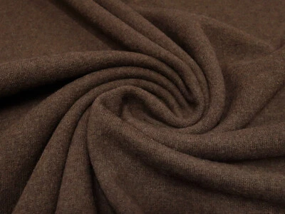 Stoff Ital Strickstoff 100% Merino Merinostrick Wolle uni braun melange - Bild 1 von 4