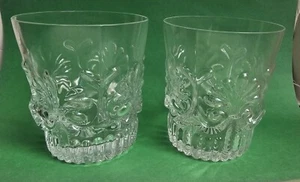 2 Vintage Pilgrim Glass Adams Clear Old Fashioned 3.5" 8 oz. Tumblers Rocks - Picture 1 of 10