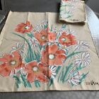 Vera Neumann Vintage Napkins 2Pc Poppies Daisies 16? 70S Flower Power Groovy