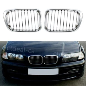 Chrome Front Kidney Grill For BMW E46 320i 323i 325i 328i 330i 4-Door 1998-2001 - Picture 1 of 9