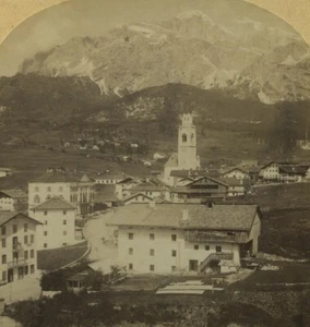 Italy Dolomites Cortina d'Ampezzo Old Stereoview Photo Gratl 1880 - Picture 1 of 3