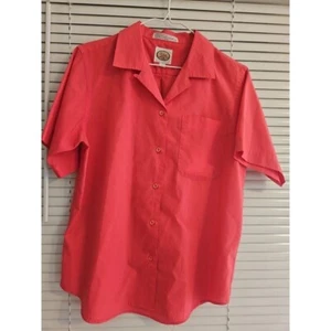 Camicia donna Picket And Post con bottoni taglia 10 rosso corallo manica corta casual - Foto 1 di 5