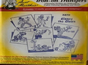 Clancy the Clown 3878 Aunt Martha's hot iron on transfers - Picture 1 of 1