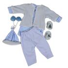 Modisches Set aus Overall, Mantel, Hose, Mütze und Socken für Neugeborene mit