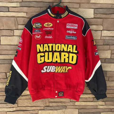 JH Design National Guard Nascar Jacket Red Greg Biffle #16 Roush Racing Medium Cover