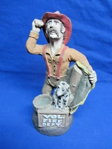 Vol. Feuerwehr Figur Skulptur "Vincent 1985" mit Hund von Bendenne Sculptures - Bild 1 von 10