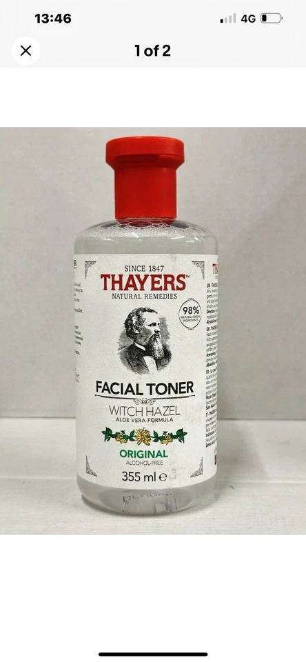 Thayers Facial Toner Witch Hazel Alcohol Aloe Vera Coconut Water 355ml