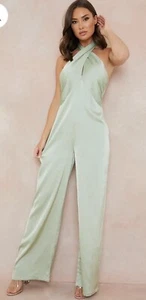 Ladies Halter Satin Jumpsuit Size 10 - Picture 1 of 7