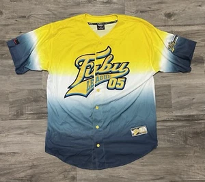 VTG FUBU Jersey Mens XL The Collection League 05 2005 Baseball 2000s Blue Yellow - Picture 1 of 8