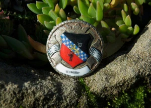 SMALL VINTAGE HAND MADE ENAMEL BADGE # ST INGBERT GERMANY - Picture 1 of 2