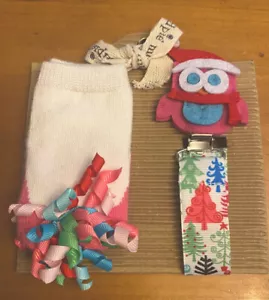 Mud Pie Christmas NWT Baby Socks And Pacifier Clip Owl Adorable 💗 - Picture 1 of 2