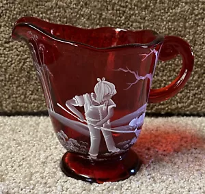 Fenton Mary Gregory Creamer Ruby Red - Picture 1 of 5
