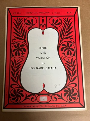Leonardo Balada lento  with variation guitar Sheet Music - Image 1 of 2