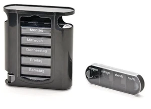 Medikamentenbox TOWER SCHWARZ Pillendose 7 Tage Tablettenbox Pillenbox Medis - Bild 1 von 4