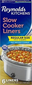 Forros para olla de cocción lenta Reynolds Cocinas, Regular (se adapta a 3-8 cuartos de galón), 6 unidades - Imagen 1 de 9