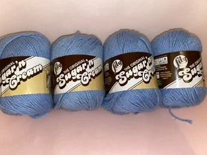 Lily Sugar'N Cream Yarn Skeins Lot of 4 Light Blue 00026 Medium 4 Cotton (Canada - Picture 1 of 14