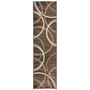 WRG Toscana Brown 2 ft. 7 in. x 6 ft. Modern Abstract Circles Indoor Runner Rug - Picture 1 of 3