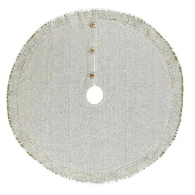 VHC Brands Neve Solid Color Textured Acrylic Glam Christmas Decor Round Runner,  - Image 1 of 4