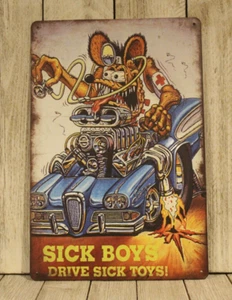 Rat Fink Tin Metal Sign Poster Vintage Look Hot Rod Racing Man Cave Garage - Picture 1 of 4