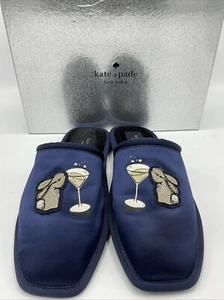 Kate Spade Navy Dove Bunny Slippers Starry Night Sz 10b W/ Box Gently Used - Picture 1 of 7