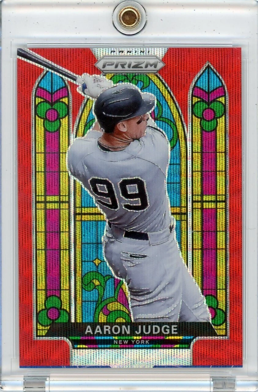 2021 Panini Prizm Baseball Aaron Judge Stained Glass Red Wave /99 Yankees SG-5