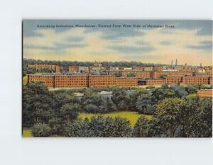 Postcard Amoskeag Industries, Viewed From West Side of Merrimac River, N. H.