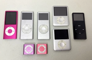 Apple Ipods Nano & Shuffles Lots Of 8 Portable Media Players - PARTS OR REPAIRS - Picture 1 of 8