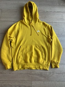 Sudadera con capucha forrada de vellón amarilla Nike para hombre talla pequeña pecho 42" - Imagen 1 de 10